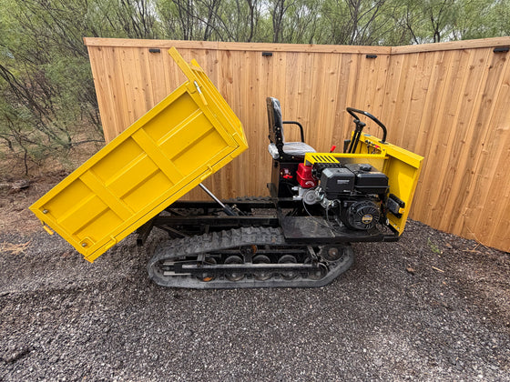 SDLaunch tracked mini dumper with bed raised