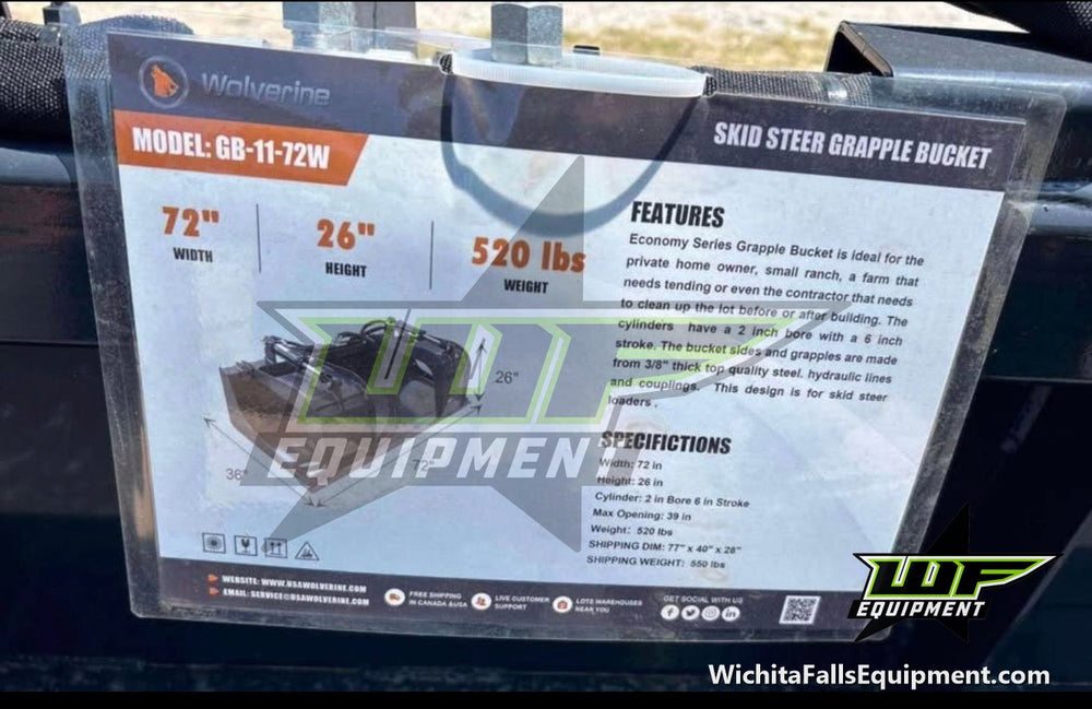 72 in. Grapple Bucket - Skid Steer — view 2 of 2