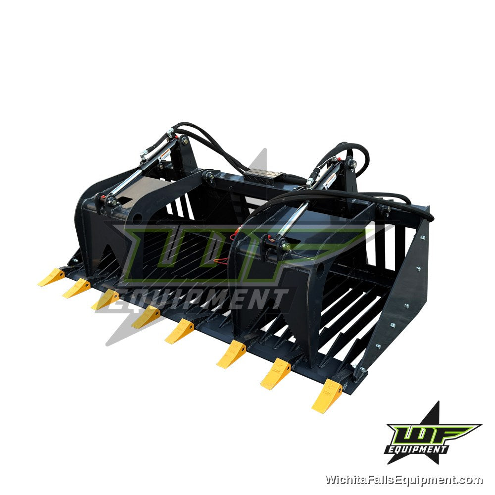 LandHonor 72 in. skeleton rock grapple rake with teeth for skid steer