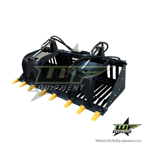 LandHonor 72 in. skeleton rock grapple rake with teeth for skid steer