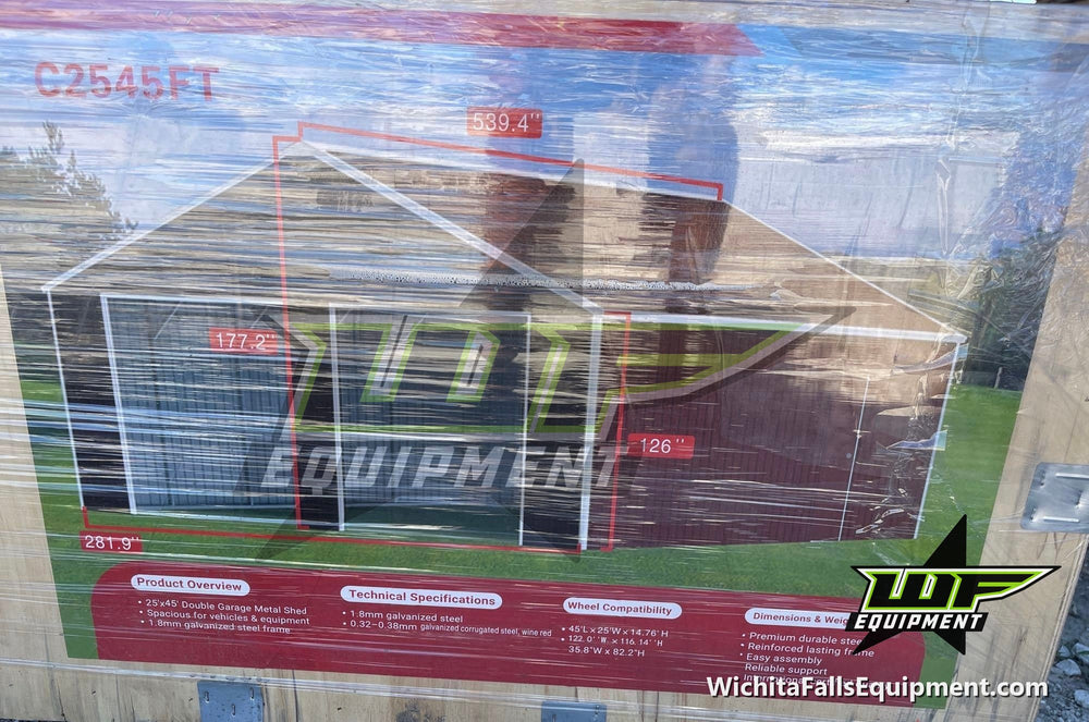 SDLaunch C2545FT 25x45 garage dimensions and specifications