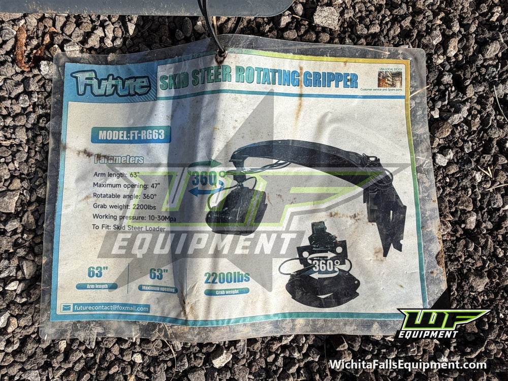 Skid Steer 360 Rotating Grapple - 2,200 lb Capacity