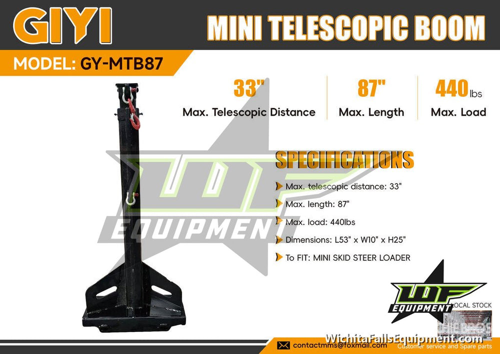2026 GIYI GY-MTB87 Telescopic Boom - Mini Skid Steer