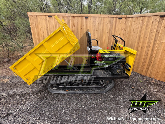 SDLaunch tracked mini dumper with bed raised