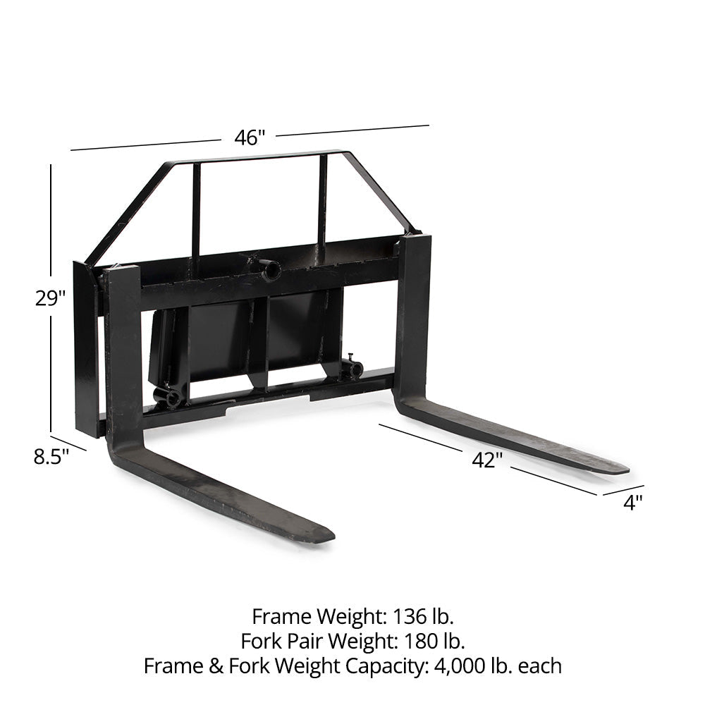 Titan Mini Skid Steer Pallet Fork Frame 42 in. Blades