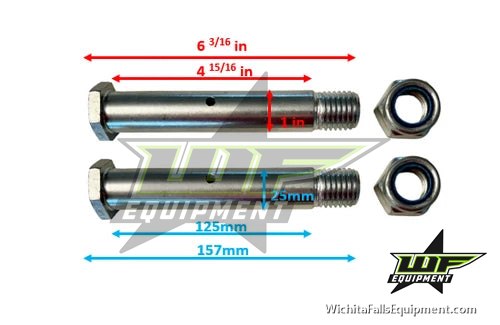 25mm Hex Head Pins for Mini Excavator Attachments (Pair)