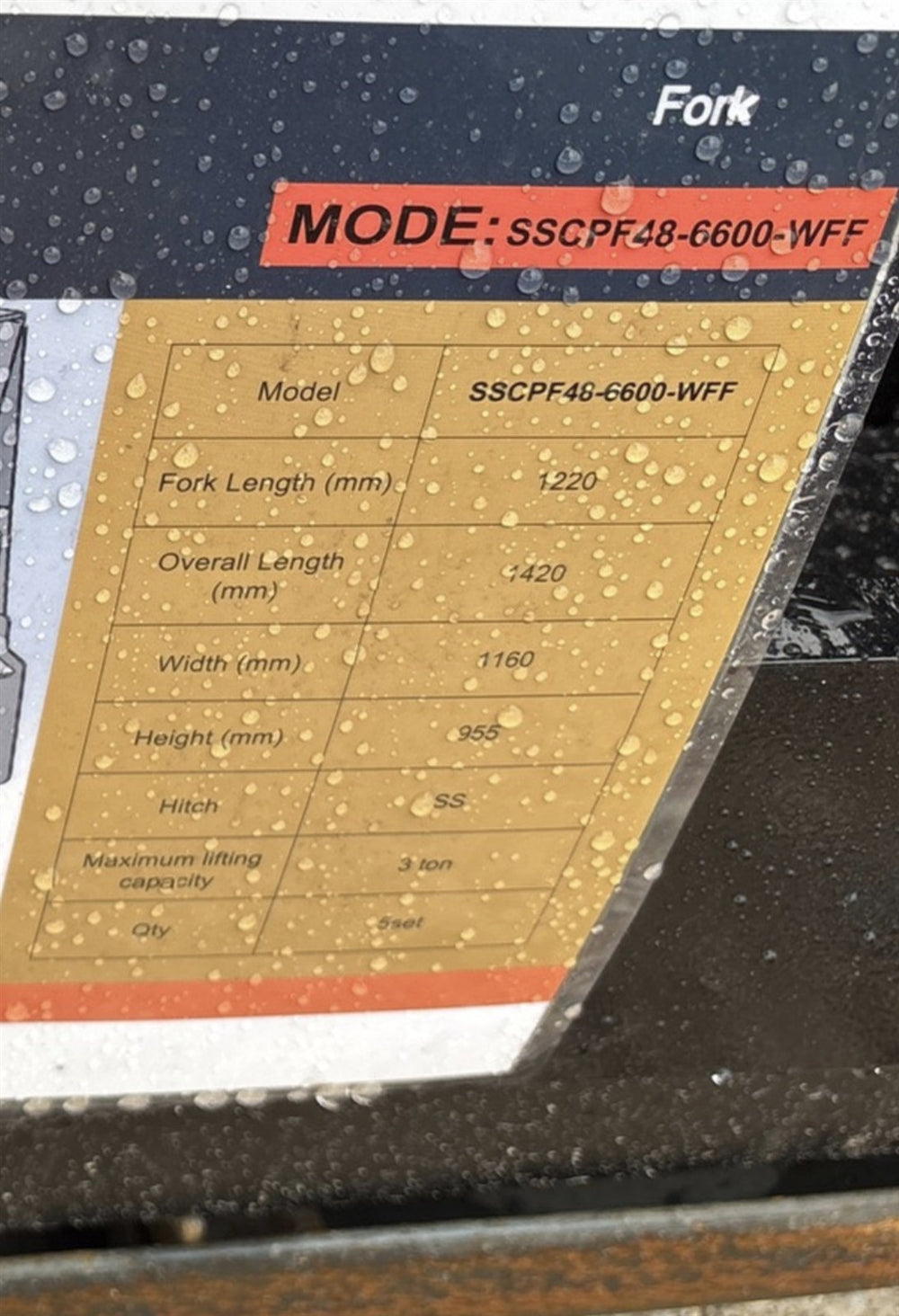 Skid Steer Pallet Forks - 6,600 lb Capacity