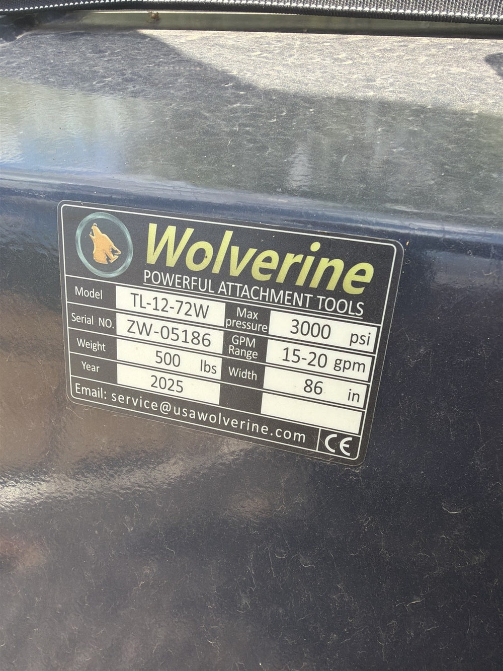 2025 Wolverine TL-12-72W Tiller - Skid Steer