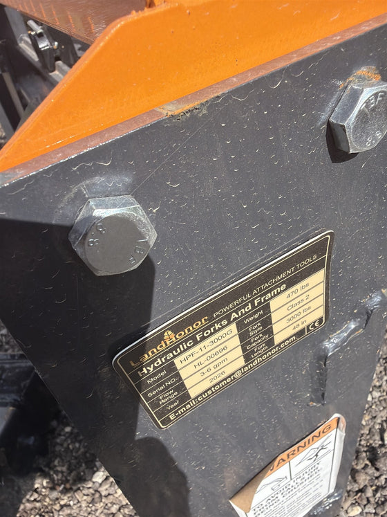LandHonor HPF-11-3000G Hydraulic Pallet Forks and Frame